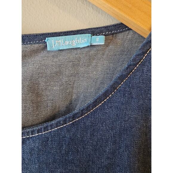 J. McLaughlin chambray blue denim shift dress sz small - Picture 4 of 6